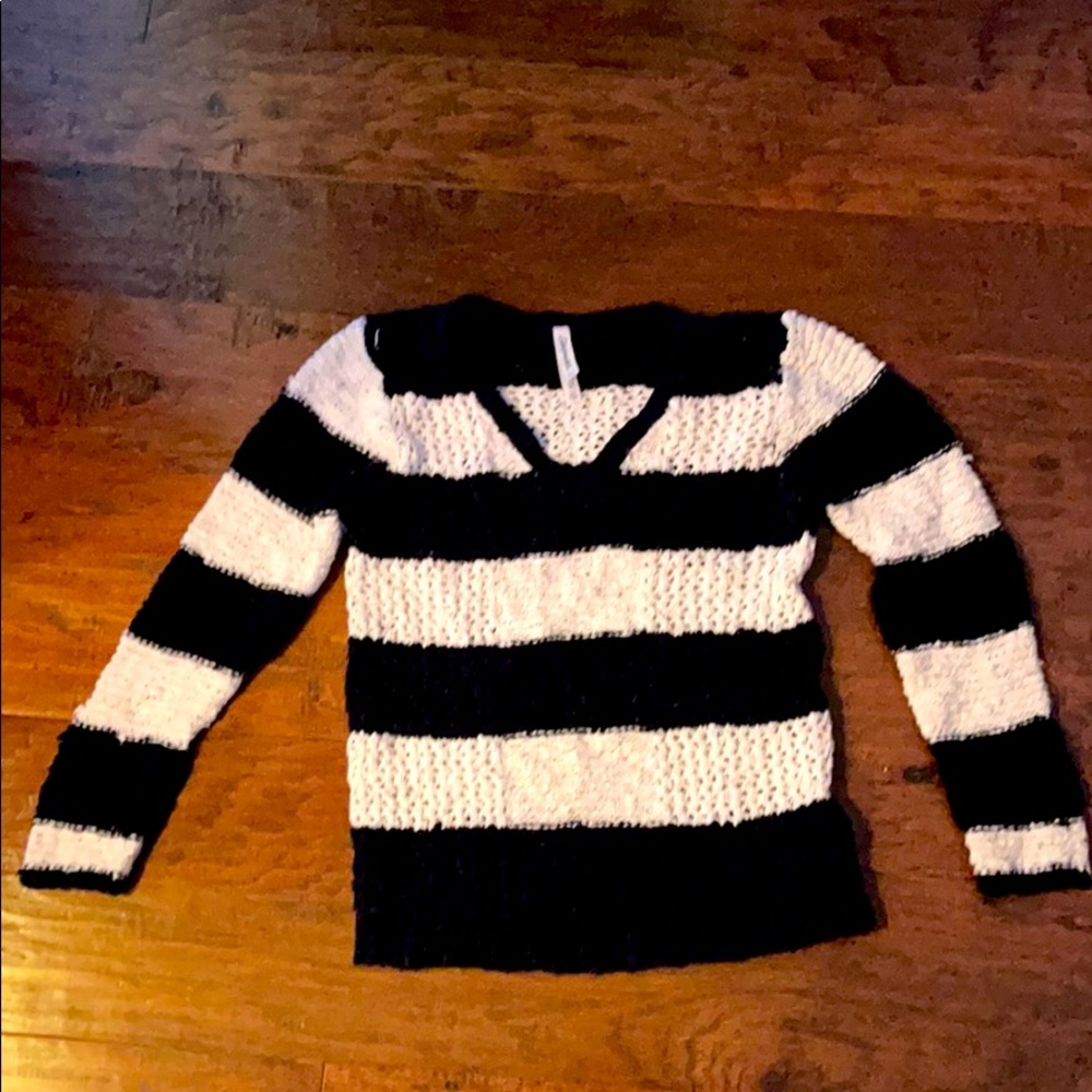 Navy blue and white sweater